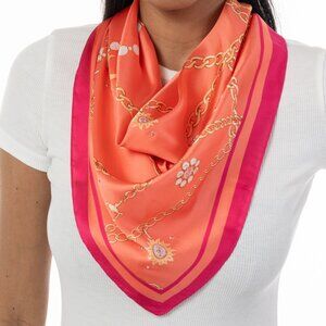 NWT Giani Bernini Orange, On 34th Beige & Cream Scarf Squares 2 Pack